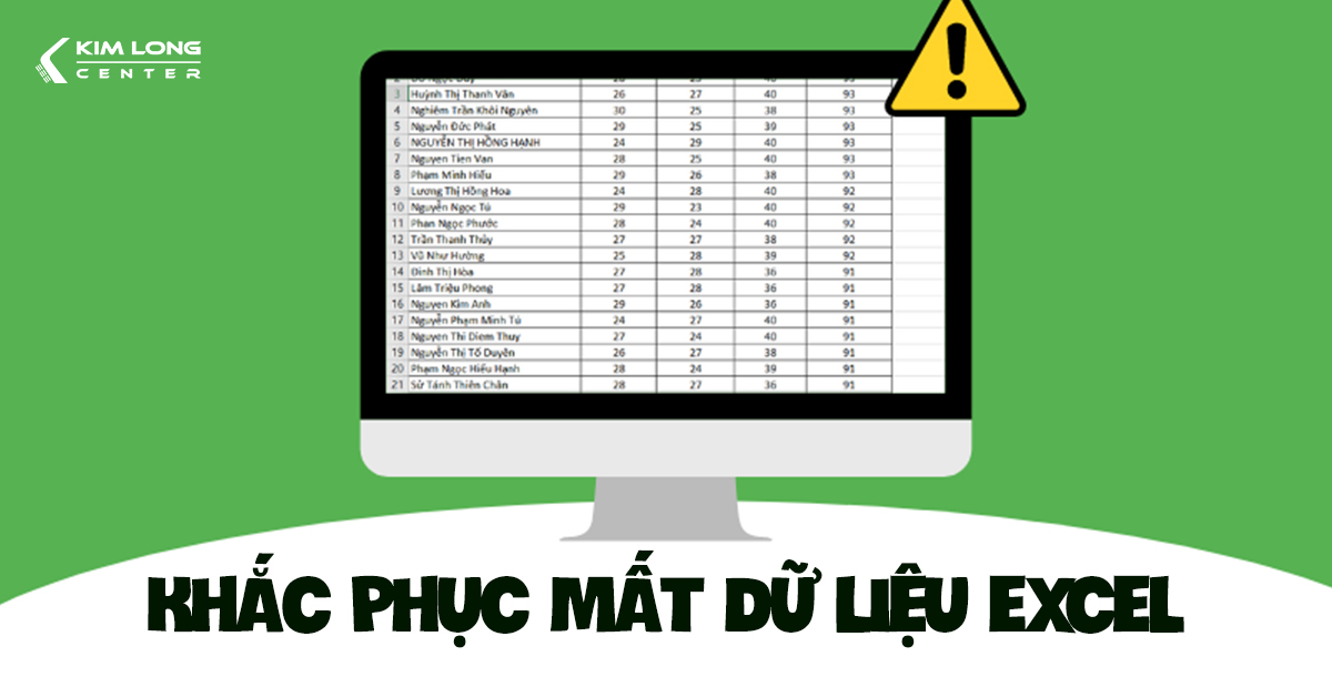 Cách xử lý Excel bị lỗi mất dữ liệu