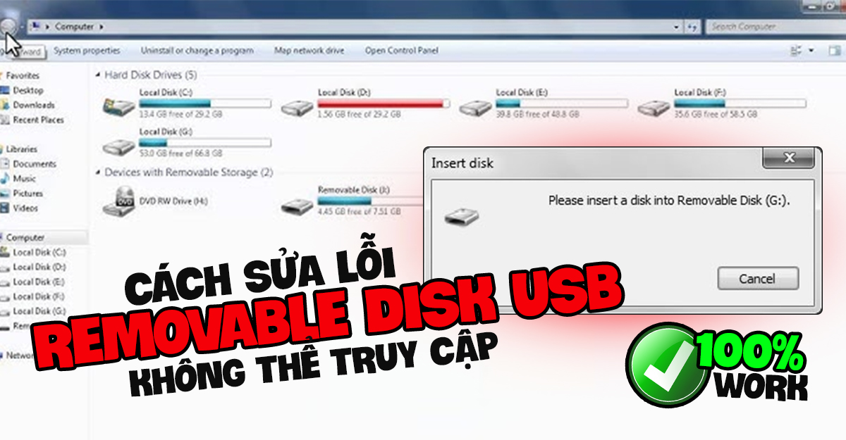 Hướng dẫn sửa lỗi Removable Disk USB, không thể truy cập hay format trên Windows