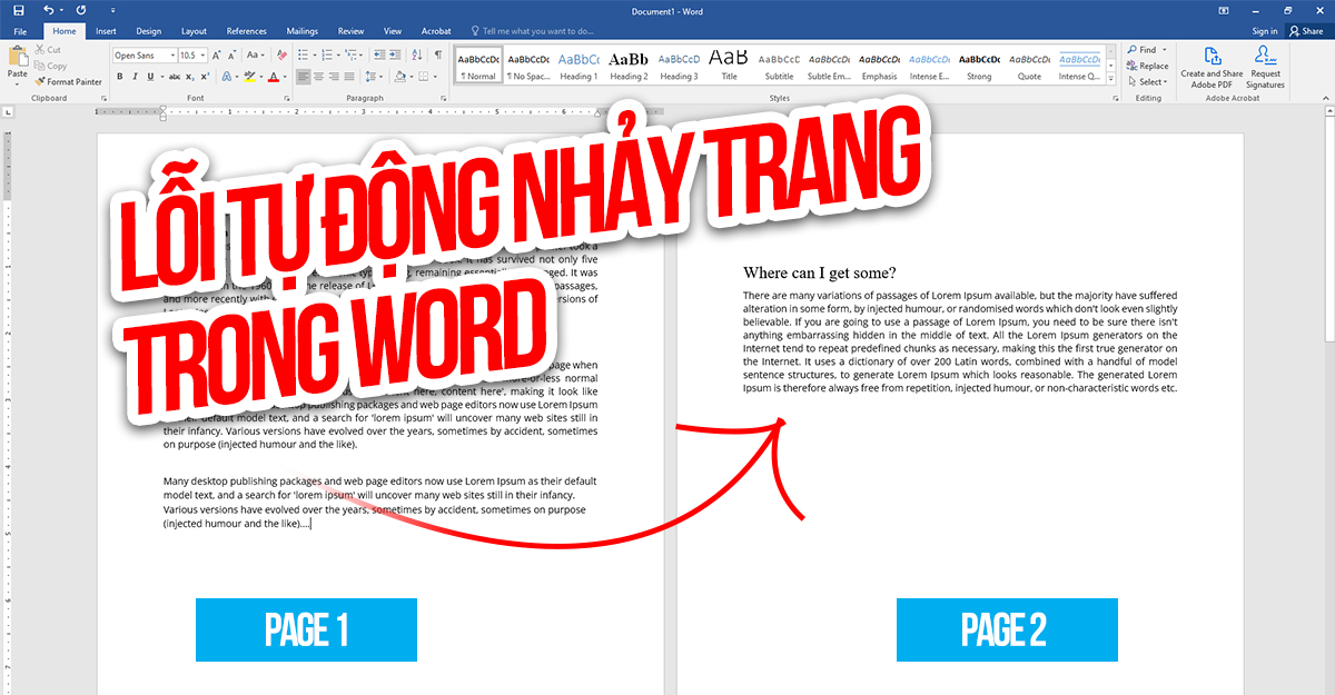 Sửa lỗi tài liệu tự động nhảy trang trong Word